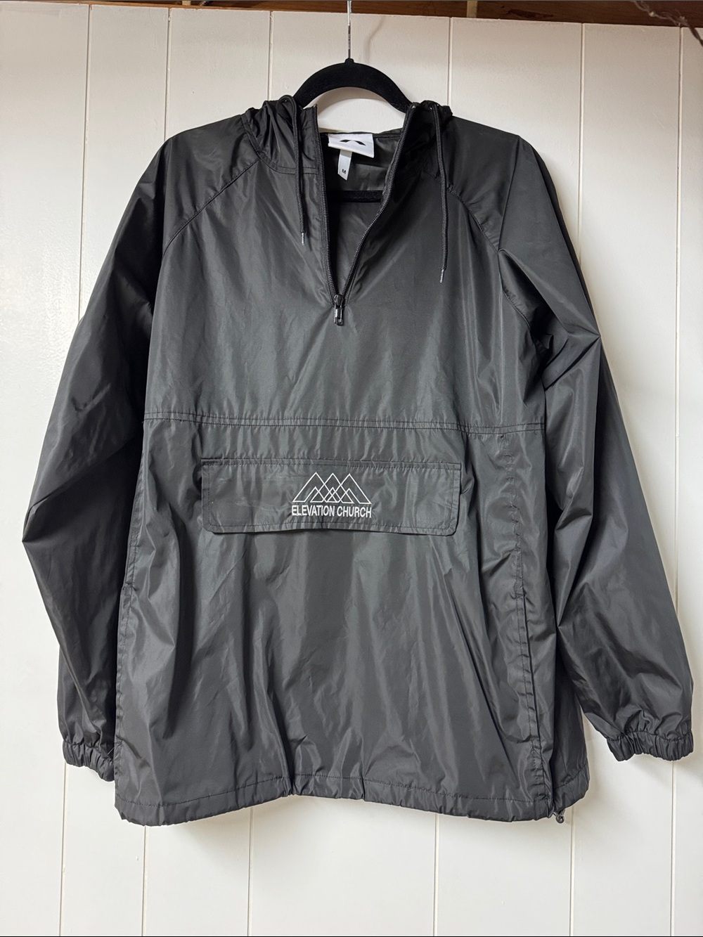 Men's Black Windbreaker Pullover
